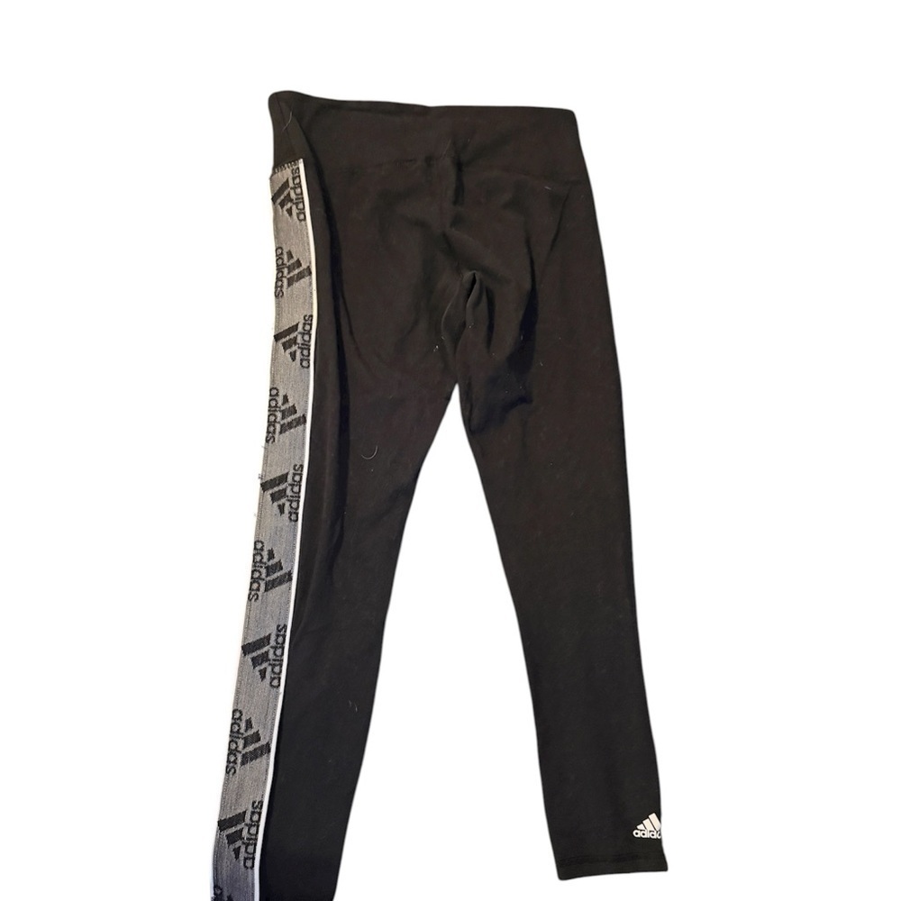Adidas Black and Gray Logo Leggings - Picture 3 of 7